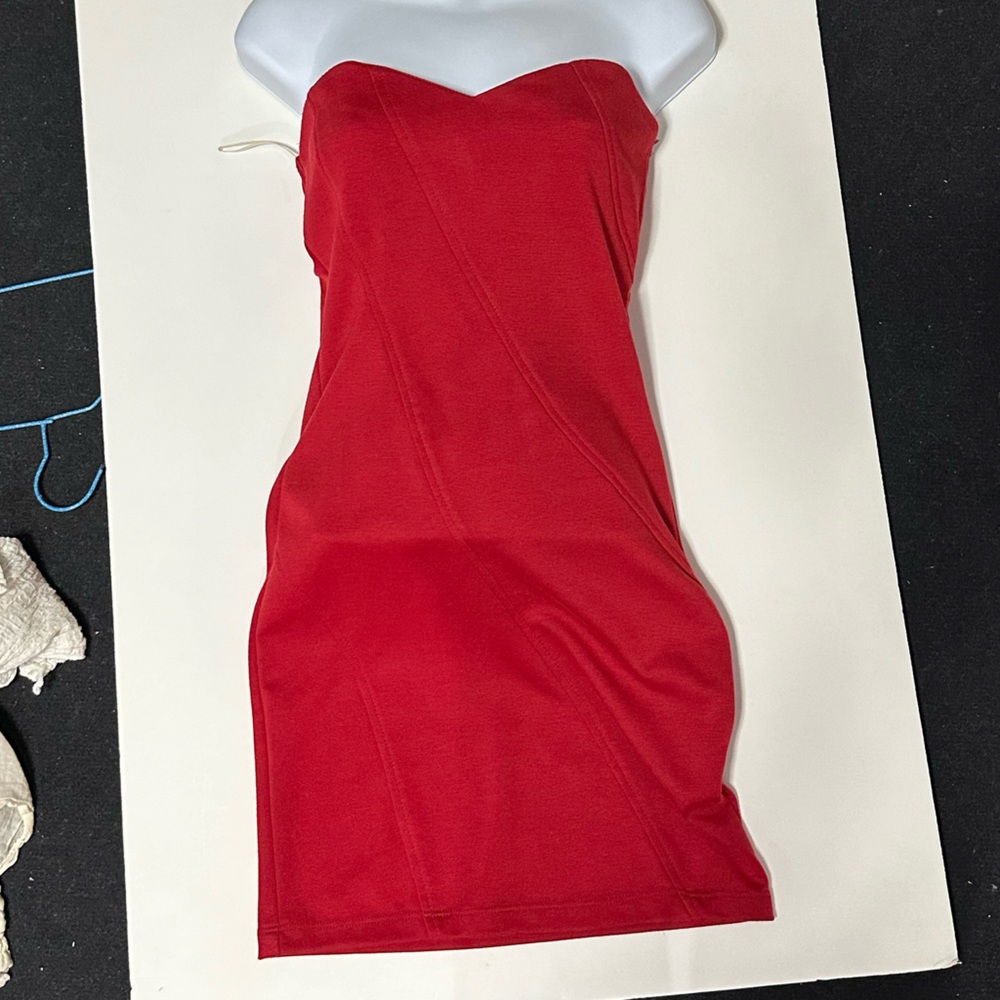 Red Strapless Dress
